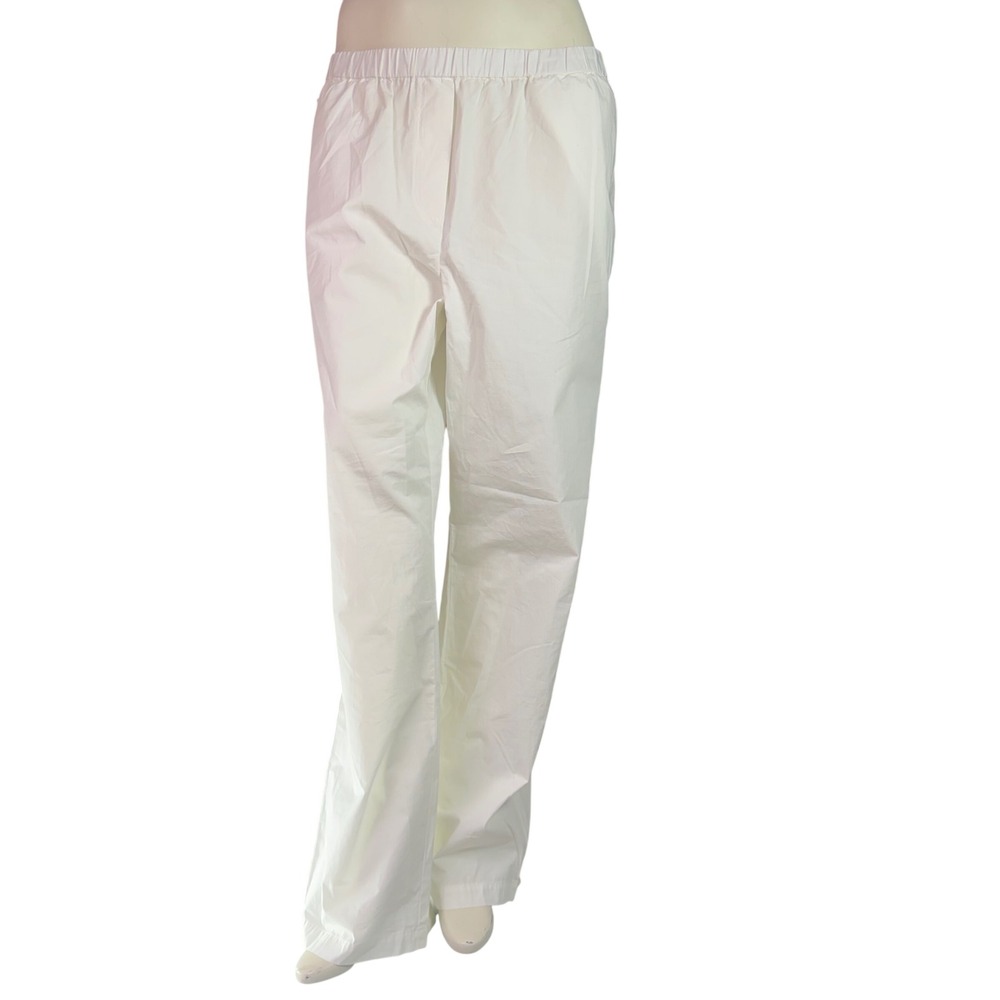 Wilfred Aritzia Boardwalk Pants White Cotton Poplin Relaxed Beach Summer L